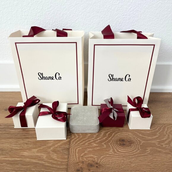 Shane Co Empty Jewelry Gift Box Paper Bags Ribbon Earring Bracelet Ring Cases - Picture 1 of 11